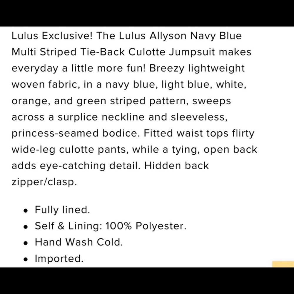 Lulus Allyson Navy Multi Striped Culotte Jumpsuit - Picture 8 of 9